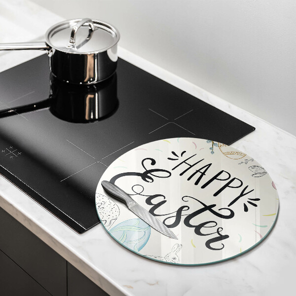 Chopping board glass Happy Easter