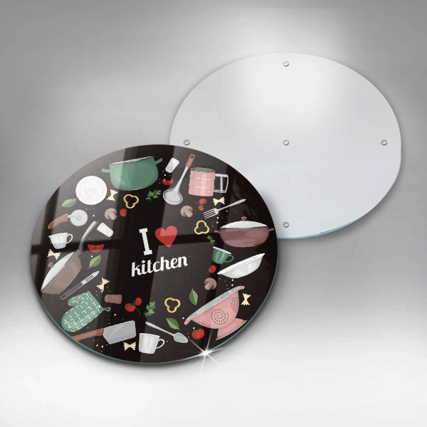 Chopping board glass Illustration I Love Kitchen