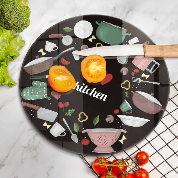 Chopping board glass Illustration I Love Kitchen