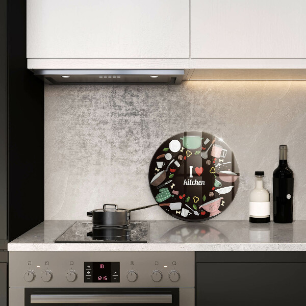 Chopping board glass Illustration I Love Kitchen