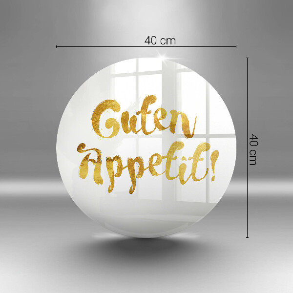 Chopping board glass The inscription GUTEN APPETIT!