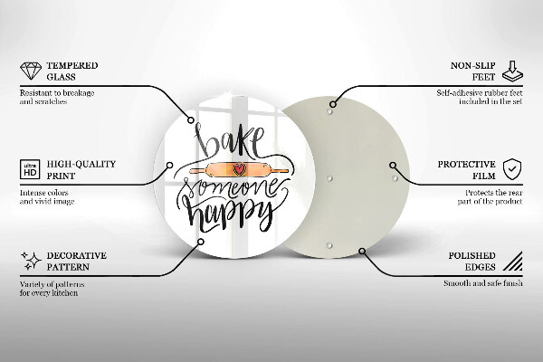 Chopping board glass Bake some happy