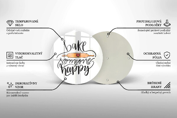 Chopping board glass Bake some happy