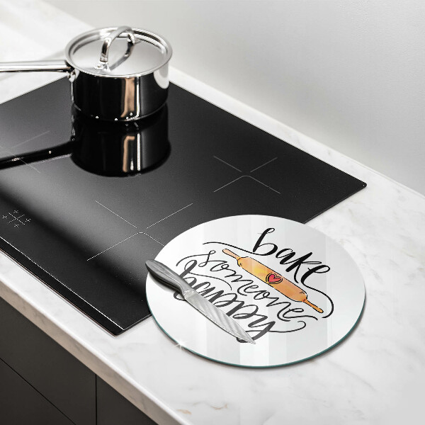 Chopping board glass Bake some happy