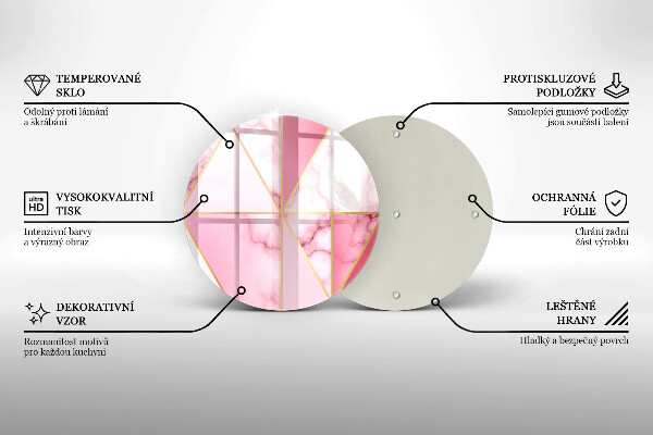 Chopping board glass Geometric marble
