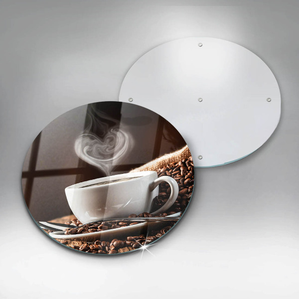 Chopping board glass Coffee and cup