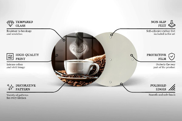 Chopping board glass Coffee and cup