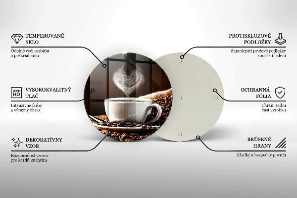 Chopping board glass Coffee and cup