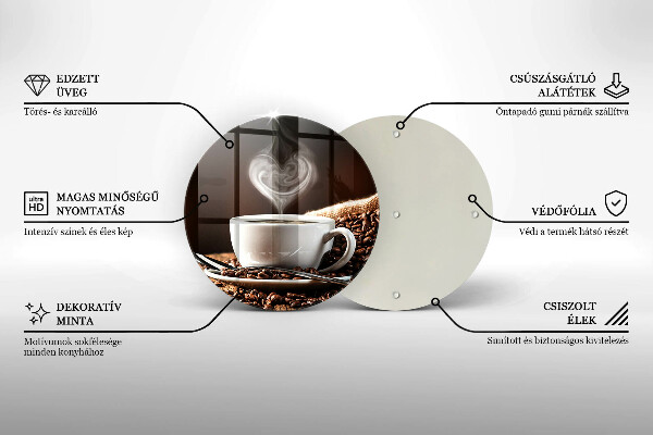 Chopping board glass Coffee and cup