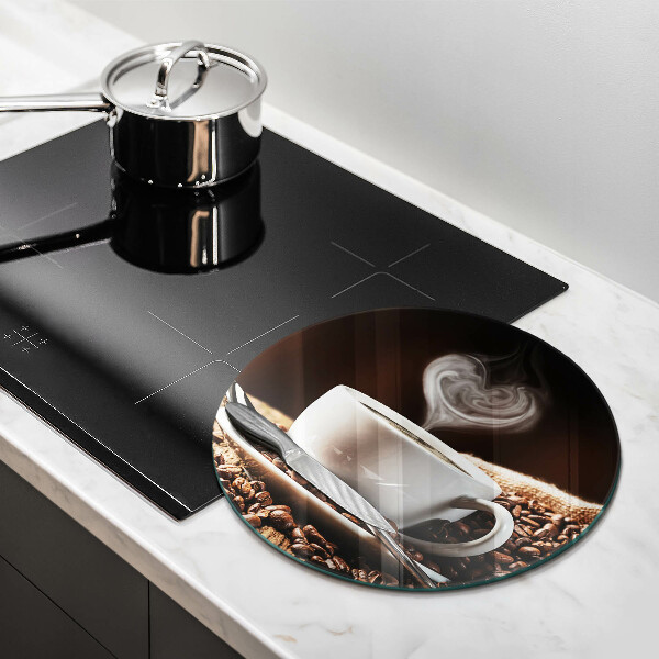 Chopping board glass Coffee and cup