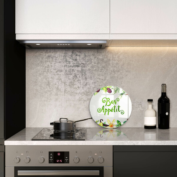 Glass cutting board The inscription Bon Appetit