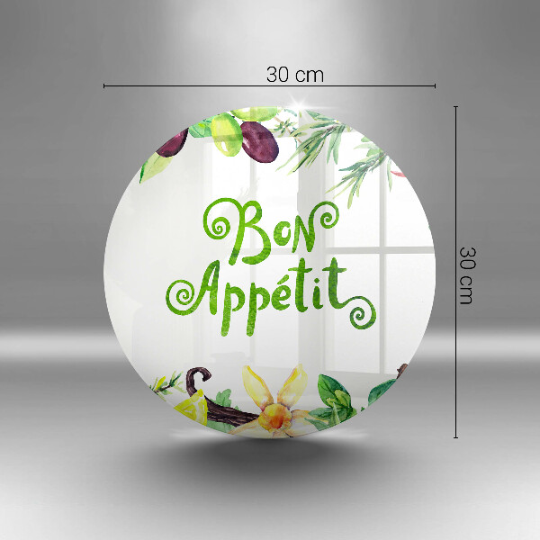 Glass cutting board The inscription Bon Appetit