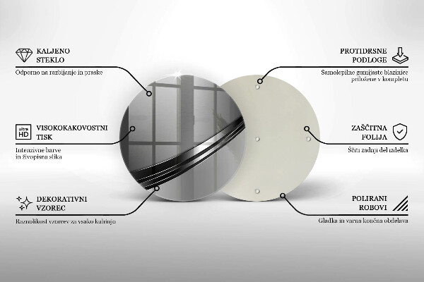 Glass cutting board Metal abstraction