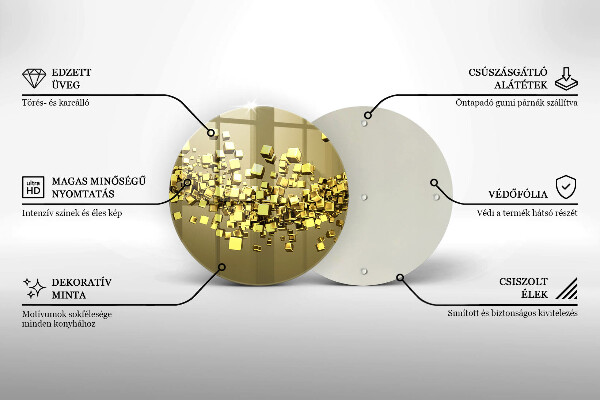 Chopping board glass Abstraction 3D geometry