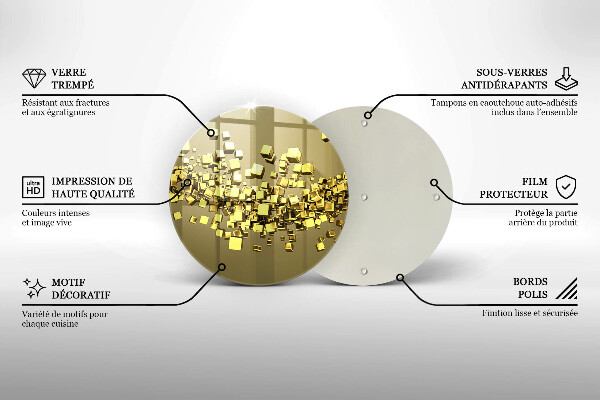 Chopping board glass Abstraction 3D geometry
