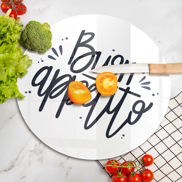 Glass cutting board The inscription Buon Appetito