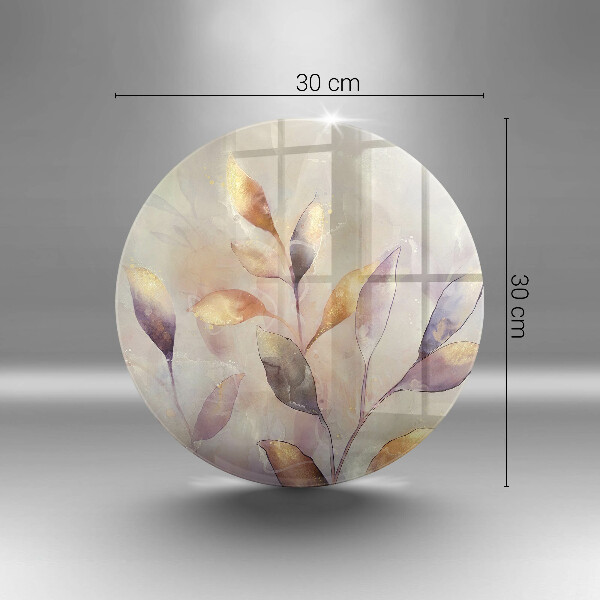 Glass cutting board Painted boho leaves