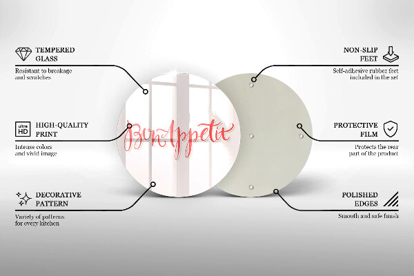 Chopping board Kitchen inscription Bon Appetit