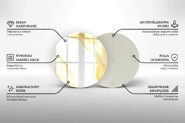 Chopping board glass Golden abstraction