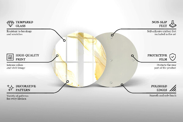 Chopping board glass Golden abstraction