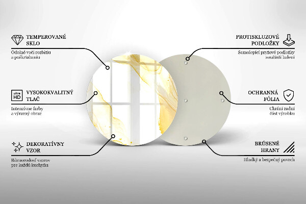 Chopping board glass Golden abstraction