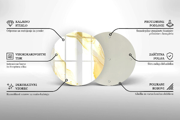 Chopping board glass Golden abstraction