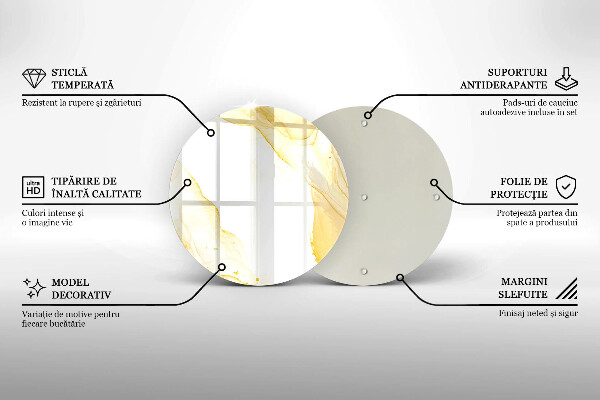 Chopping board glass Golden abstraction