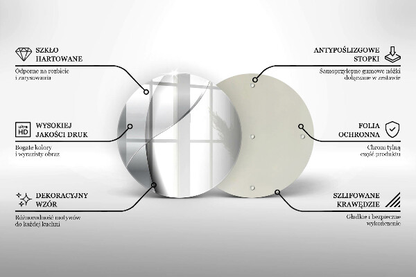 Chopping board glass Silver metal abstraction