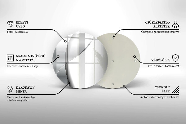 Chopping board glass Silver metal abstraction