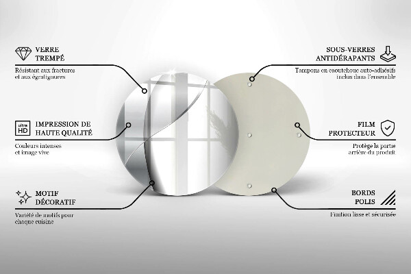 Chopping board glass Silver metal abstraction