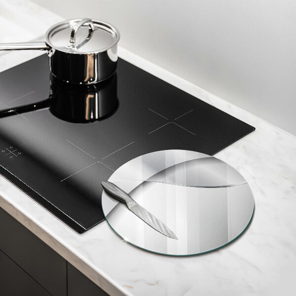 Chopping board glass Silver metal abstraction