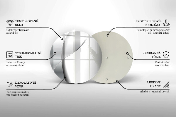 Chopping board glass Silver metal abstraction