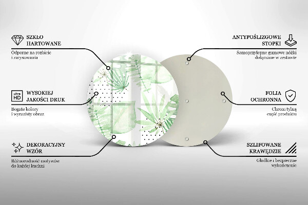 Chopping board Watercolor leaves