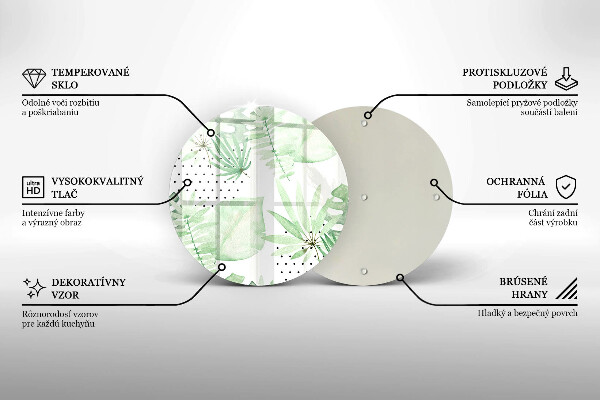 Chopping board Watercolor leaves