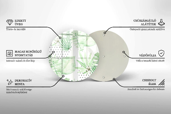 Chopping board Watercolor leaves