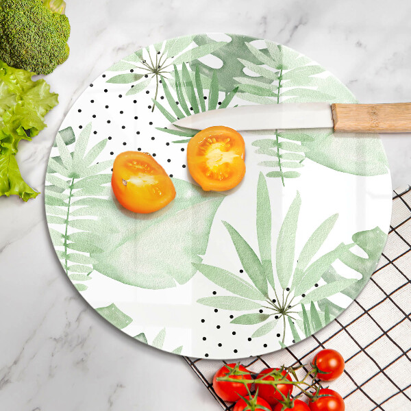 Chopping board Watercolor leaves