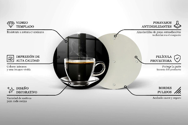 Chopping board A glass of hot coffee