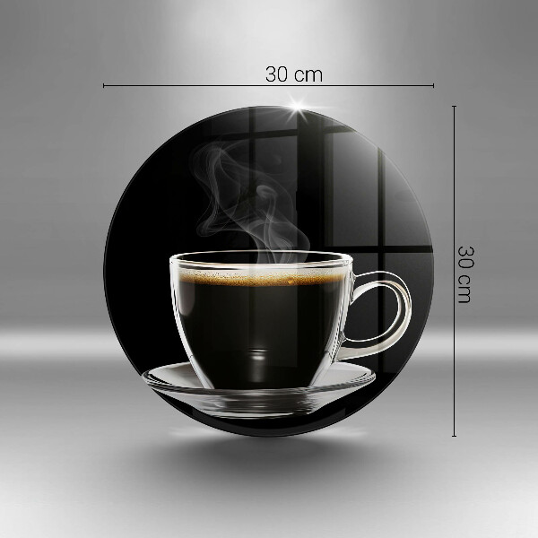 Chopping board A glass of hot coffee