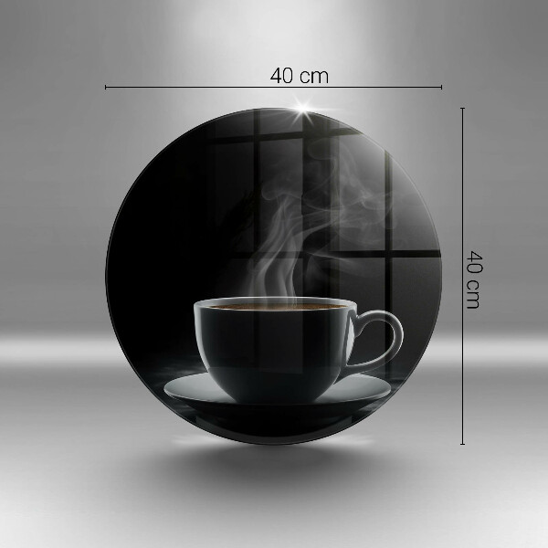 Chopping board Hot cup of coffee