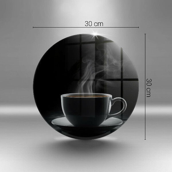 Chopping board Hot cup of coffee