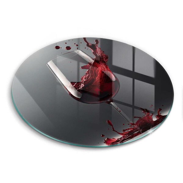 Chopping board Red wine in a glass