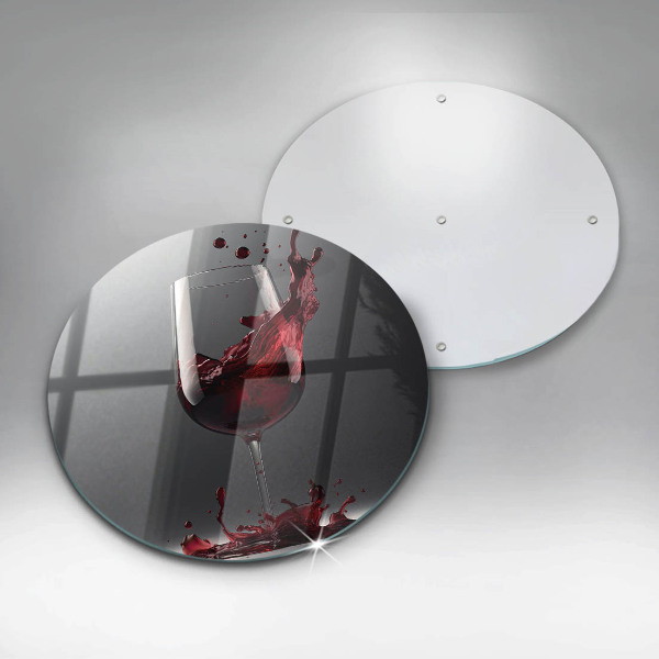 Chopping board Red wine in a glass