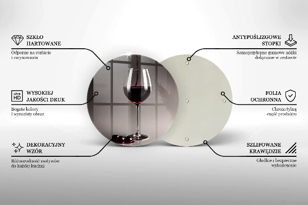 Chopping board Glass and grapes