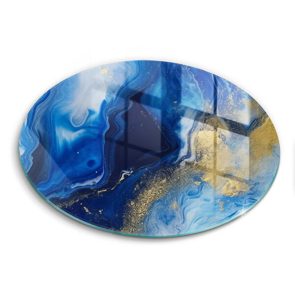 Chopping board Blue marble and gold