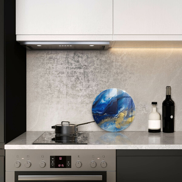 Chopping board Blue marble and gold