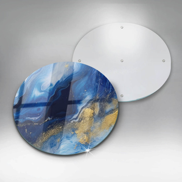 Chopping board Blue marble and gold