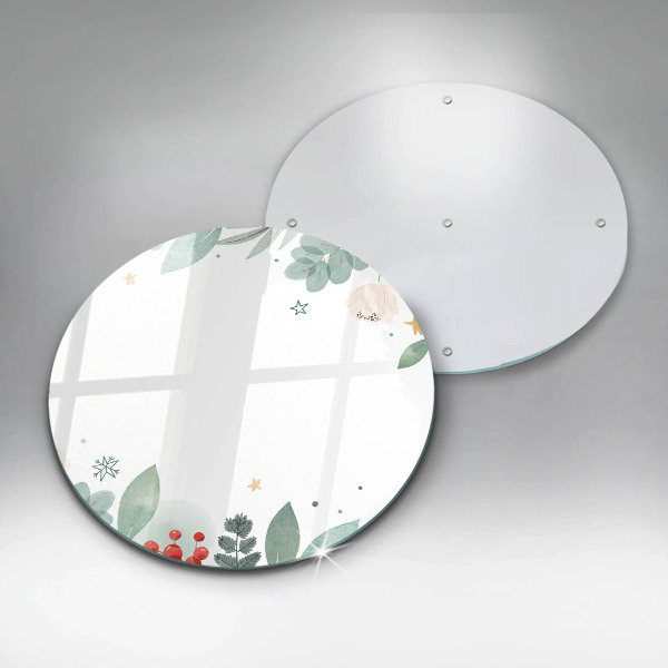 Chopping board glass Watercolors leaves