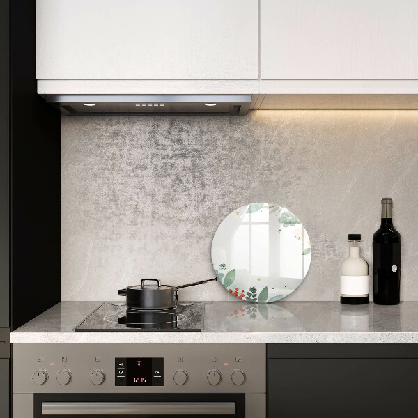 Chopping board glass Watercolors leaves