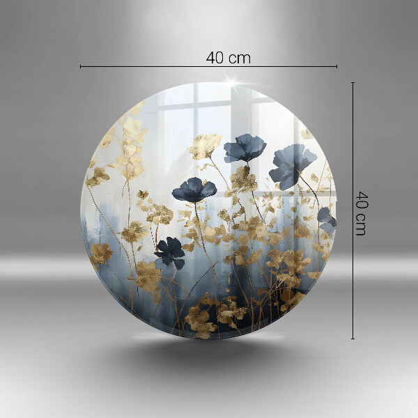 Chopping board Blue and golden flowers