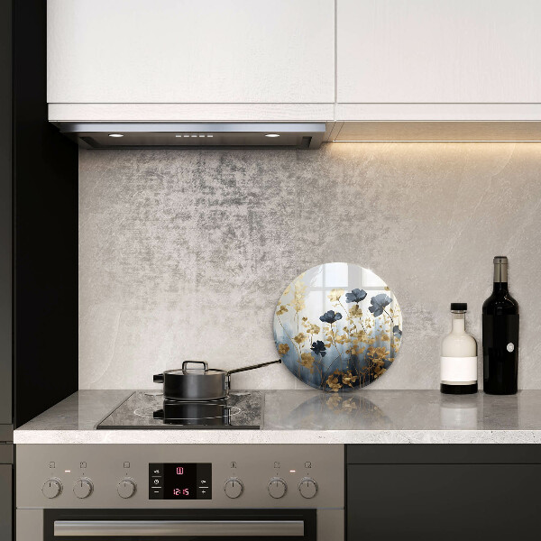 Chopping board Blue and golden flowers